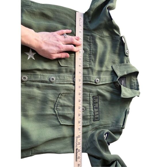 Rails LOREN SHIRT JACKET Military Olive Green size XS Button Down Linen Blend - Picture 11 of 13